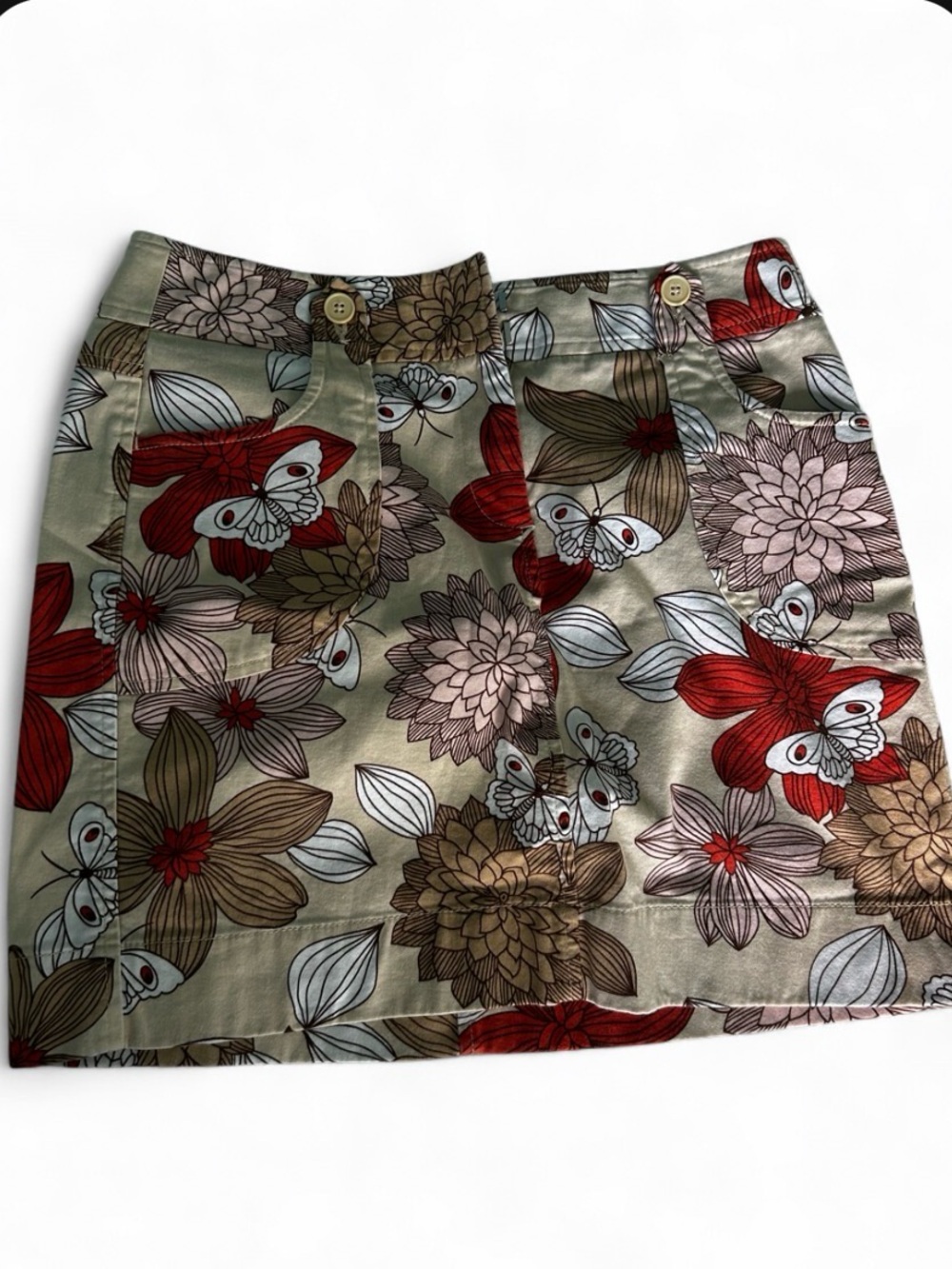 Vintage y2k Ann Taylor LOFT Skirt Floral Butterfly Women's size 4